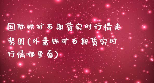 国际铁矿石期货实时行情走势图(外盘铁矿石期货实时行情哪里看)_https://www.boyangwujin.com_黄金期货_第1张