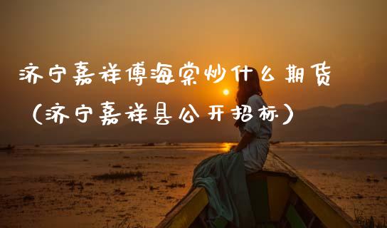 济宁嘉祥傅海棠炒什么期货（济宁嘉祥县公开招标）