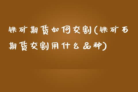 铁矿期货如何交割(铁矿石期货交割用什么品种)