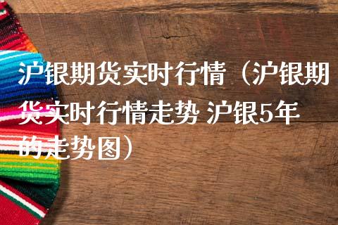 沪银期货实时行情（沪银期货实时行情走势 沪银5年的走势图）