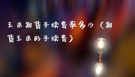 玉米期货手续费率多少（期货玉米的手续费）_https://www.boyangwujin.com_纳指期货_第1张