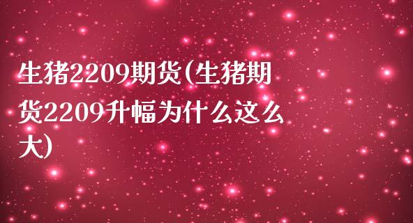 生猪2209期货(生猪期货2209升幅为什么这么大)_https://www.boyangwujin.com_内盘期货_第1张