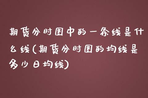 期货分时图中的一条线是什么线(期货分时图的均线是多少日均线)_https://www.boyangwujin.com_期货科普_第1张