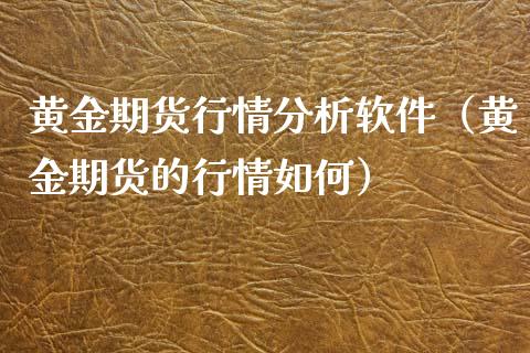 黄金期货行情分析软件（黄金期货的行情如何）_https://www.boyangwujin.com_期货直播间_第1张