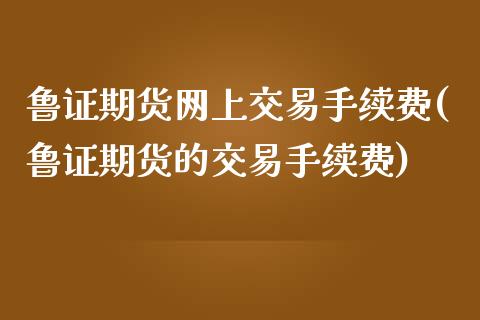 鲁证期货网上交易手续费(鲁证期货的交易手续费)