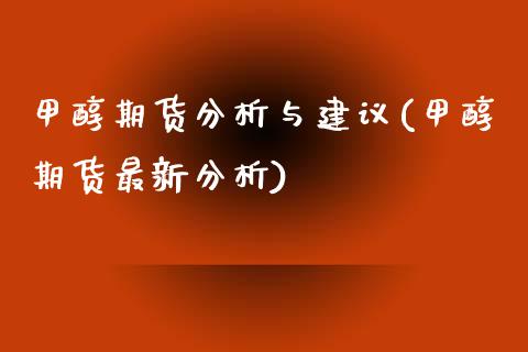 甲醇期货分析与建议(甲醇期货最新分析)