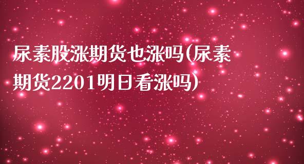 尿素股涨期货也涨吗(尿素期货2201明日看涨吗)