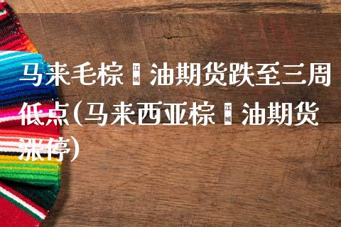 马来毛棕榈油期货跌至三周低点(马来西亚棕榈油期货涨停)