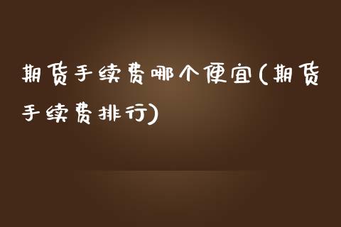 期货手续费哪个便宜(期货手续费排行)_https://www.boyangwujin.com_恒指直播间_第1张