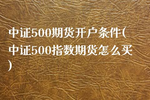 中证500期货开户条件(中证500指数期货怎么买)