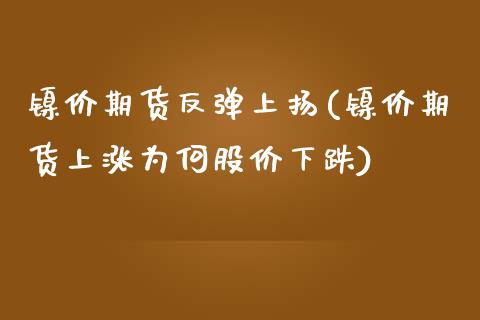 镍价期货反弹上扬(镍价期货上涨为何股价下跌)_https://www.boyangwujin.com_内盘期货_第1张