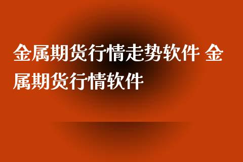 金属期货行情走势软件 金属期货行情软件