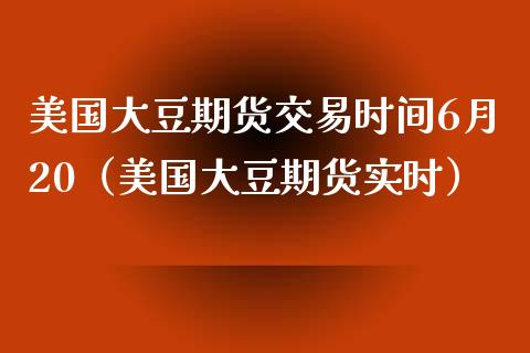 美国大豆期货交易时间6月20（美国大豆期货实时）