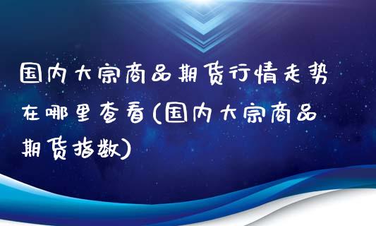 国内大宗商品期货行情走势在哪里查看(国内大宗商品期货指数)