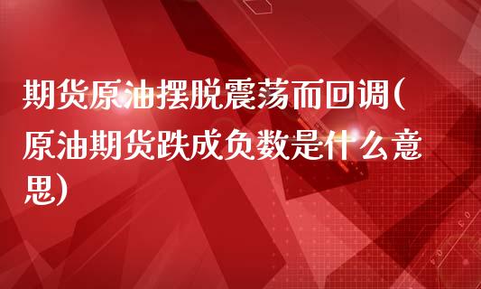 期货原油摆脱震荡而回调(原油期货跌成负数是什么意思)_https://www.boyangwujin.com_期货直播间_第1张