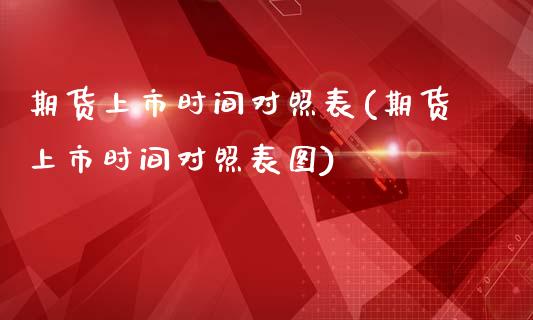 期货上市时间对照表(期货上市时间对照表图)