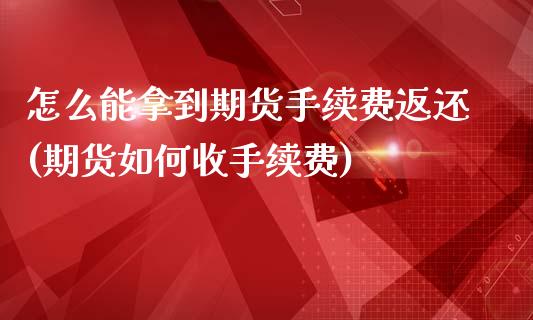 怎么能拿到期货手续费返还(期货如何收手续费)_https://www.boyangwujin.com_期货直播间_第1张