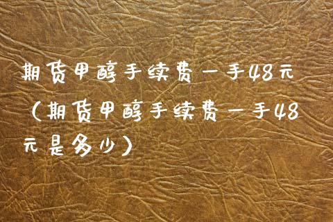 期货甲醇手续费一手48元（期货甲醇手续费一手48元是多少）_https://www.boyangwujin.com_期货直播间_第1张