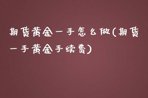 期货黄金一手怎么做(期货一手黄金手续费)