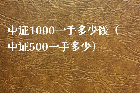 中证1000一手多少钱（中证500一手多少）