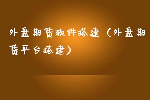 外盘期货软件搭建（外盘期货平台搭建）