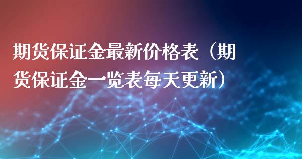 期货保证金最新价格表（期货保证金一览表每天更新）