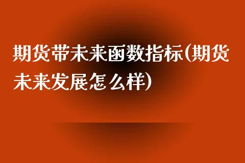 期货带未来函数指标(期货未来发展怎么样)