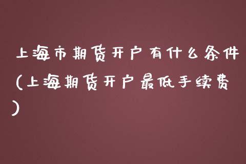 上海市期货开户有什么条件(上海期货开户最低手续费)_https://www.boyangwujin.com_道指期货_第1张