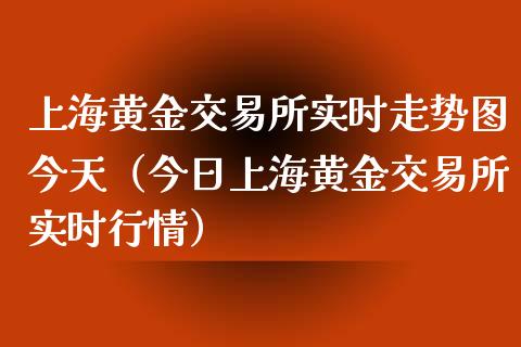 上海黄金交易所实时走势图今天（今日上海黄金交易所实时行情）