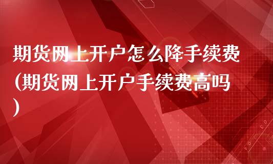 期货网上开户怎么降手续费(期货网上开户手续费高吗)