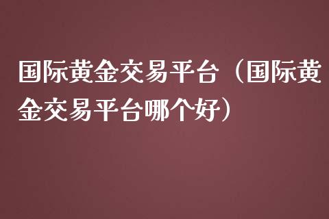 国际黄金交易平台（国际黄金交易平台哪个好）