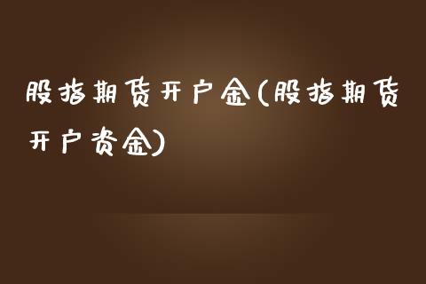 股指期货开户金(股指期货开户资金)_https://www.boyangwujin.com_期货直播间_第1张