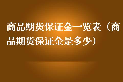 商品期货保证金一览表（商品期货保证金是多少）