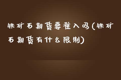 铁矿石期货要准入吗(铁矿石期货有什么限制)_https://www.boyangwujin.com_纳指期货_第1张