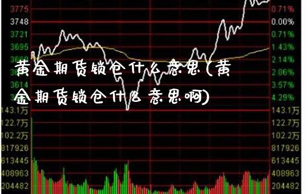 黄金期货锁仓什么意思(黄金期货锁仓什么意思啊)