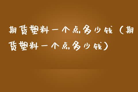 期货塑料一个点多少钱（期货塑料一个点多少钱）