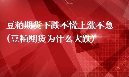 豆粕期货下跌不慌上涨不急(豆粕期货为什么大跌)_https://www.boyangwujin.com_黄金直播间_第1张