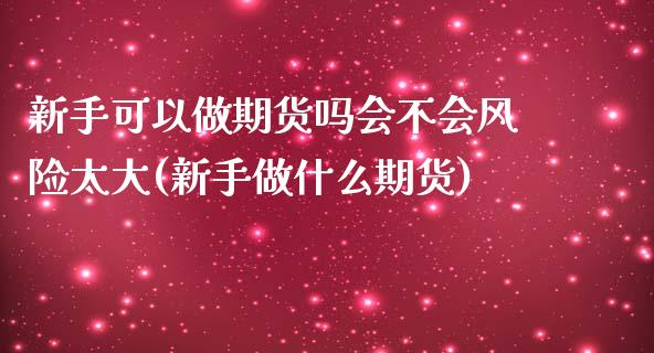 新手可以做期货吗会不会风险太大(新手做什么期货)