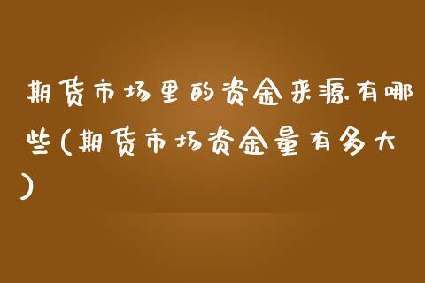 期货市场里的资金来源有哪些(期货市场资金量有多大)