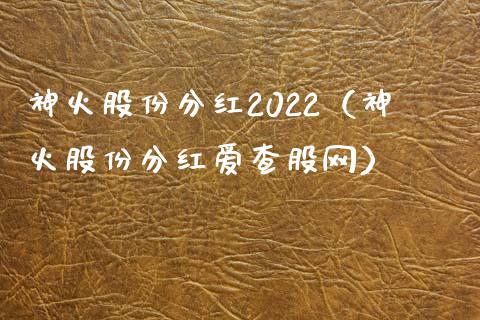 神火股份分红2022（神火股份分红爱查股网）_https://www.boyangwujin.com_期货直播间_第1张