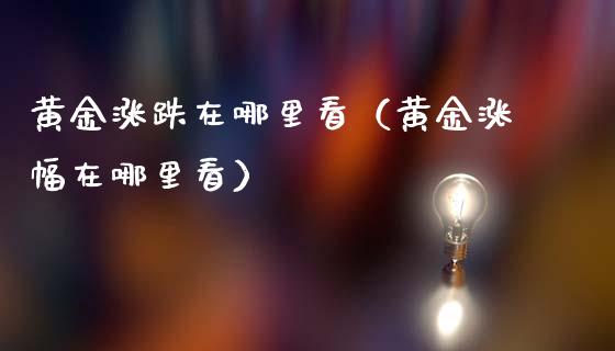 黄金涨跌在哪里看（黄金涨幅在哪里看）