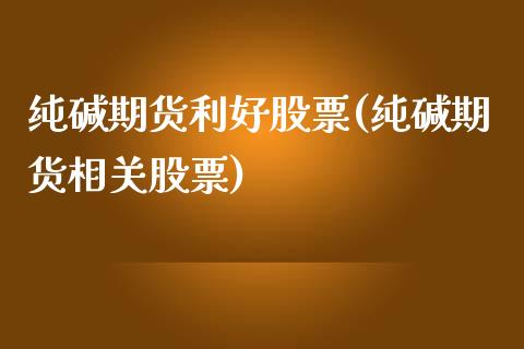 纯碱期货利好股票(纯碱期货相关股票)