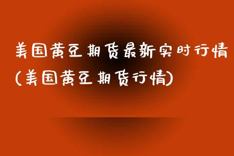 美国黄豆期货最新实时行情(美国黄豆期货行情)