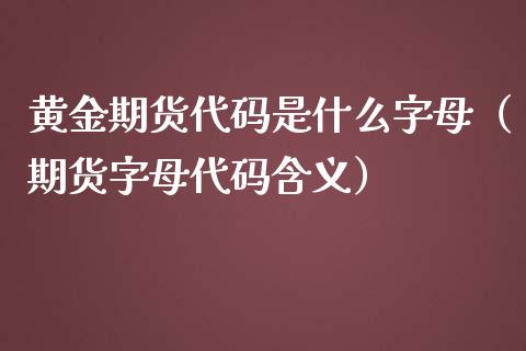 黄金期货代码是什么字母（期货字母代码含义）