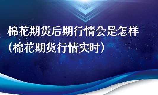 棉花期货后期行情会是怎样(棉花期货行情实时)