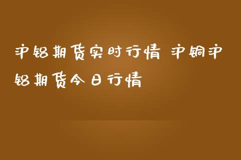 沪铝期货实时行情 沪铜沪铝期货今日行情