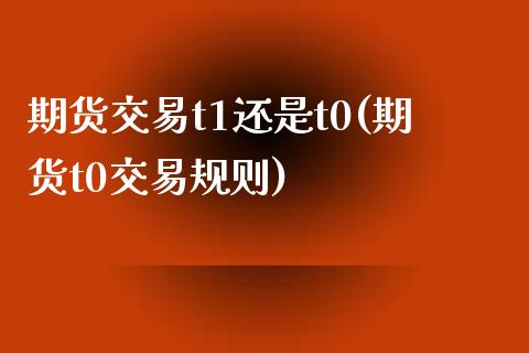 期货交易t1还是t0(期货t0交易规则)_https://www.boyangwujin.com_黄金直播间_第1张