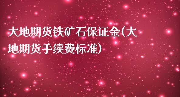 大地期货铁矿石保证金(大地期货手续费标准)