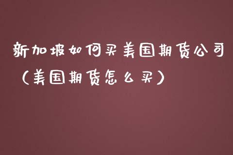 新加坡如何买美国期货公司（美国期货怎么买）_https://www.boyangwujin.com_期货直播间_第1张