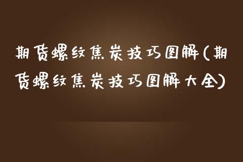 期货螺纹焦炭技巧图解(期货螺纹焦炭技巧图解大全)_https://www.boyangwujin.com_黄金直播间_第1张